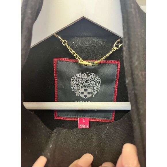 Vince Camuto Black Wool Single Breasted Back Gathered Military Jacket sz L - Picture 5 of 9